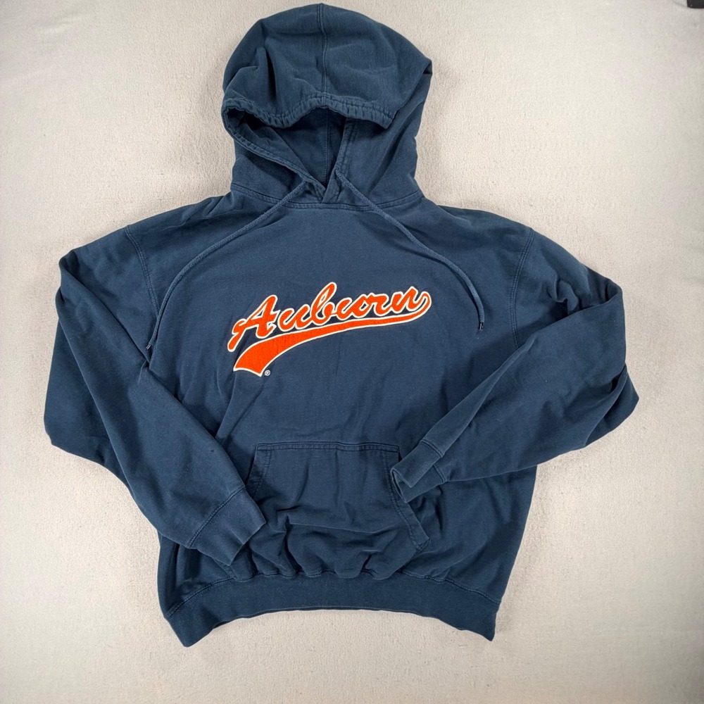 Vintage Auburn Tigers Hoodie Mens L Blue Orange BMOZ Sportswear College Football